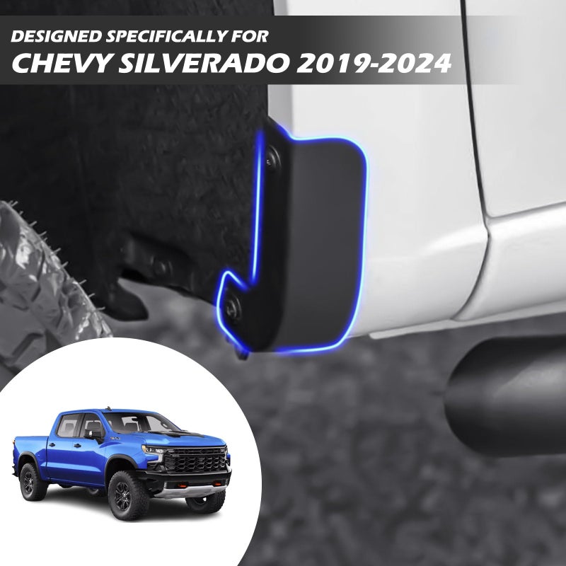 TECHPICCO Mud Flap Remove مناسب لـ Chevy Silverado 2019-2025، واقيات الطين Mudflaps محذوفة متوافقة مع ملحقات شيفروليه سيلفرادو 1500 2019-2025 - Image 2